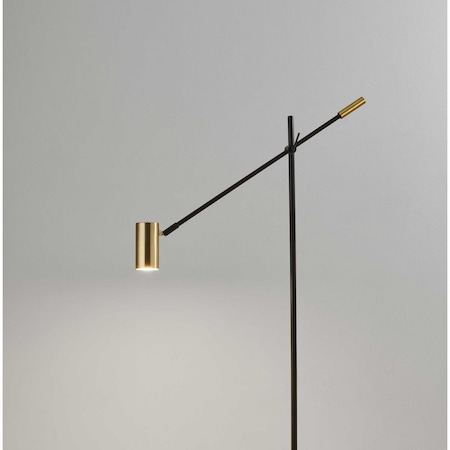 Estallar Black Metal LED Floor Lamp, 6.5 x 22.5-30.5 x 58-63 in. ES3088515
